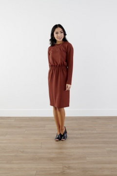 Drop-Shoulder Pencil Skirt Dress